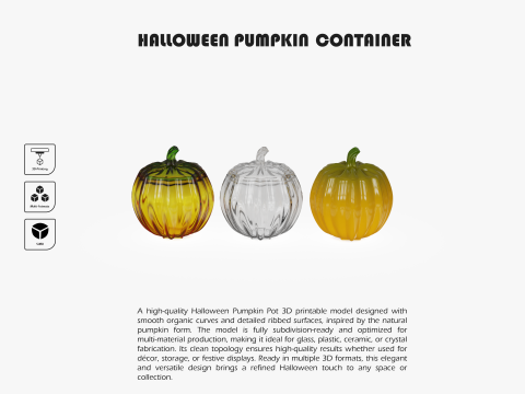 Halloween Pumpkin container Modelo de impresión 3D