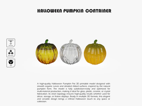 हैलोवीन कद्दू कंटेनर 3D प्रिंट मॉडल