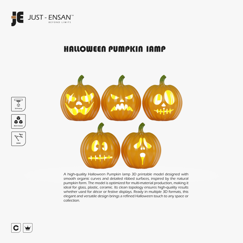 Halloween Pumpkin lamp 3D Print Model .c4d .max .obj .3ds .fbx .stl .blend