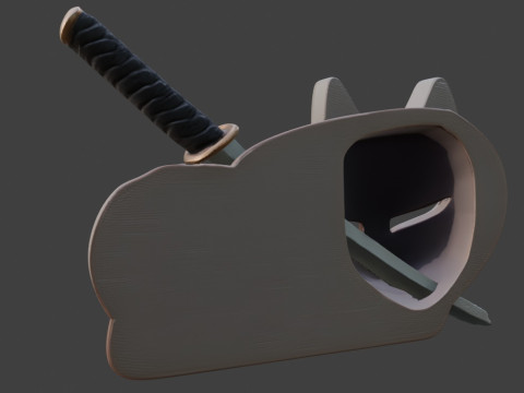 Kitsune Guardian Emblem Japanese Ritual Wall Prop FBX 3D Model