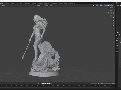 Queen Mera 3D Print Model