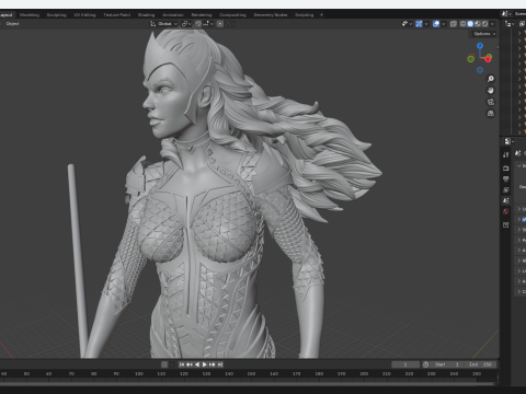 Queen Mera 3D Print Model