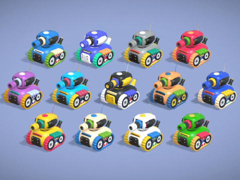Cartoon Tank Pack - 13 Lowpoly Stylized Casual Game Vehicle Ultimate Collection 3D Model
