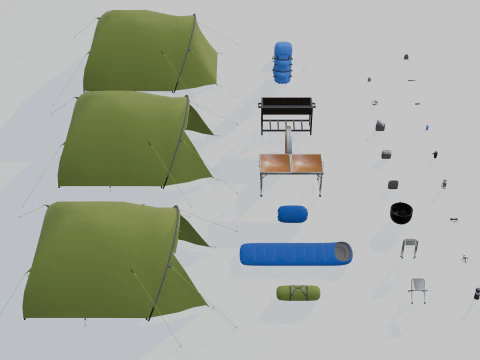 Camping Outdoor Gear pack 3D Model