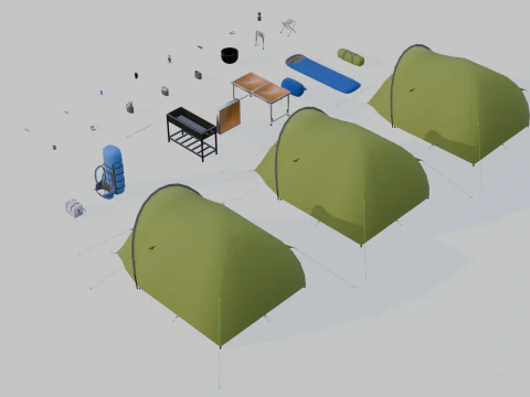 Camping Outdoor Gear pack 3D Model