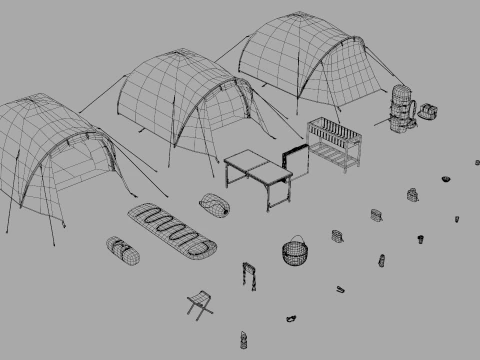 Camping Outdoor Gear pack 3D Model