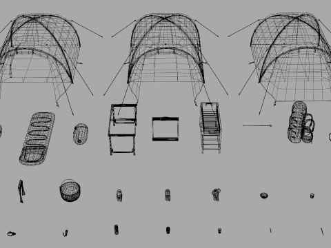 Camping Outdoor Gear pack 3D Model