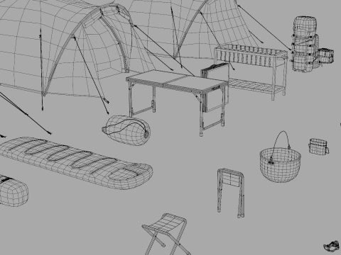 Camping Outdoor Gear pack 3D Model