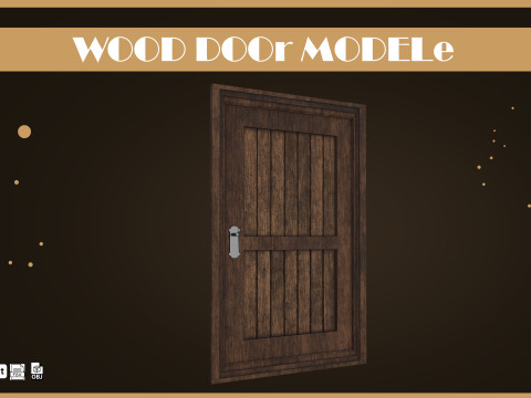 Wooden Door Pack Low-poly 3D Model