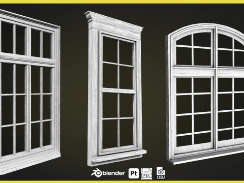 Wooden Door Pack Low-poly 3D Model