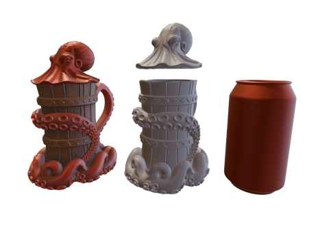 Octo-Grip Can Holder The Guardian of Your Soda 3D Druckmodell