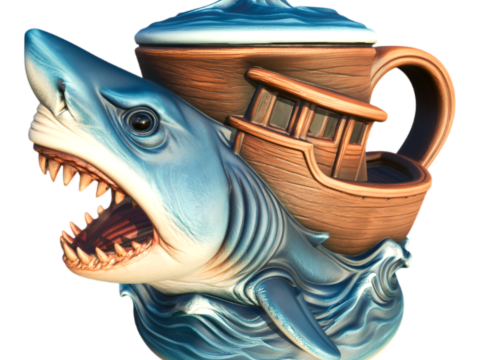 Megalodon Attack Mug - 3D Printing 3D Принт Модель