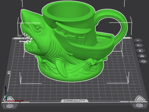 Megalodon Attack Mug - 3D Printing 3D Принт Модель