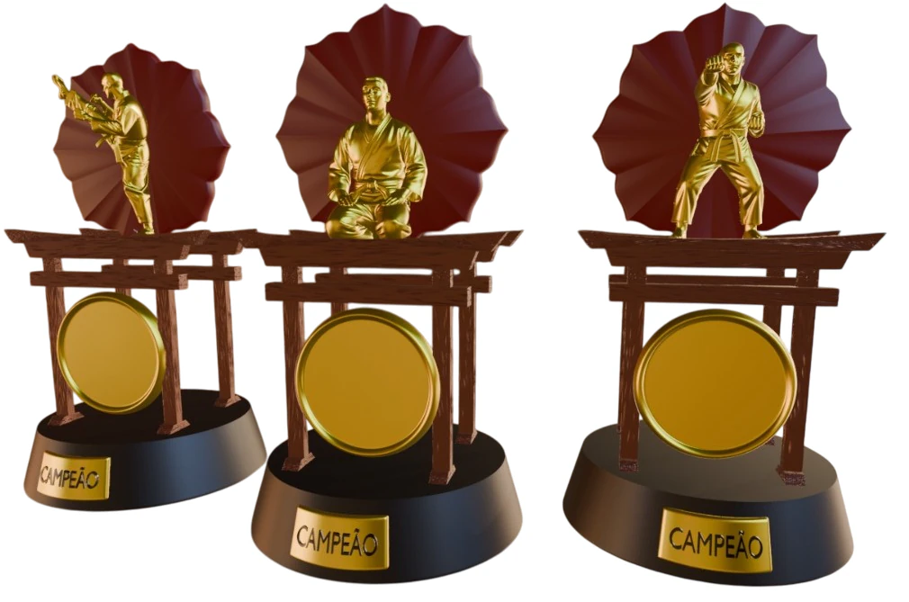 3D Karate Trophy Kit - Print the Win 3D Print Model .c4d .max .obj .3ds .fbx .stl .blend 