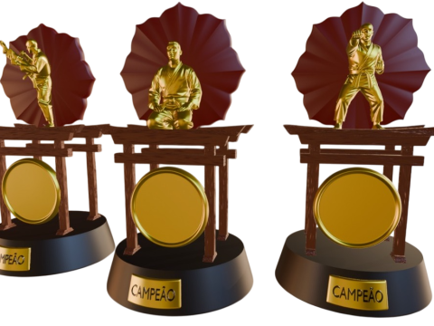 3D Karate Trophy Kit - Print the Win Model Cetak 3D