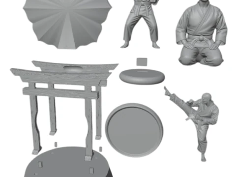 3D Karate Trophy Kit - Print the Win 3D Print Model