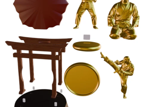 3D Karate Trophy Kit - Print the Win 3D Print Model