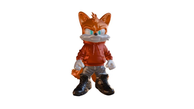 EXCLUSIVE 3D PROJECT Tails Prower Urban Vibes Style STL to FDM and RESIN Parts Separated by C Model do druku 3D .c4d .max .obj .3ds .fbx .stl .blend 