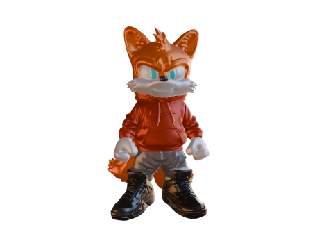 EXCLUSIVE 3D PROJECT Tails Prower Urban Vibes Style STL to FDM and RESIN Parts Separated by C 3D Принт Модель