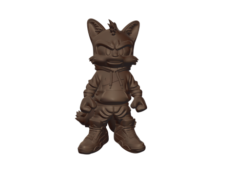 EXCLUSIVE 3D PROJECT Tails Prower Urban Vibes Style STL to FDM and RESIN Parts Separated by C Model do druku 3D