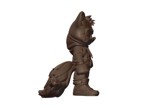 EXCLUSIVE 3D PROJECT Tails Prower Urban Vibes Style STL to FDM and RESIN Parts Separated by C Model do druku 3D