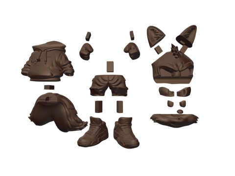 EXCLUSIVE 3D PROJECT Tails Prower Urban Vibes Style STL to FDM and RESIN Parts Separated by C Model do druku 3D