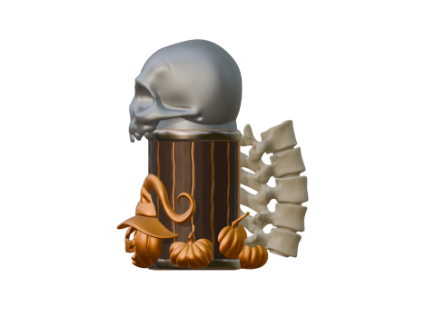 Spooky Halloween Can Holder 3D Baskı Modeli
