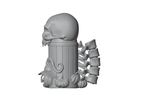 Spooky Halloween Can Holder 3D Baskı Modeli