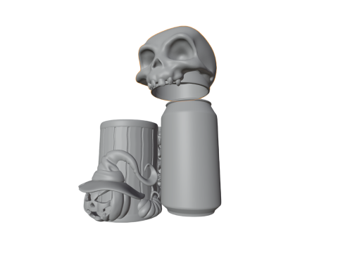 Spooky Halloween Can Holder 3D Baskı Modeli