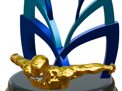 Premium 3D Printing Swimming Trophy 3Dプリントモデル