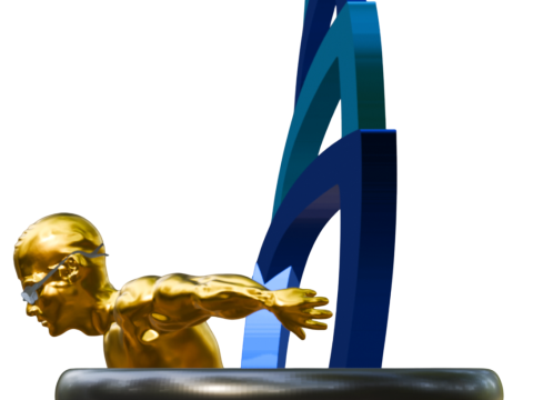 Premium 3D Printing Swimming Trophy 3D Принт Модель