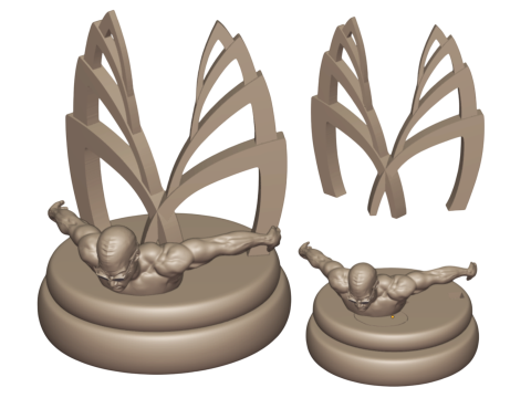 Premium 3D Printing Swimming Trophy 3D Принт Модель