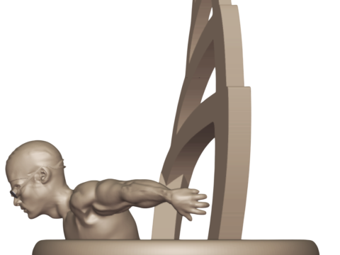 Premium 3D Printing Swimming Trophy 3D Принт Модель