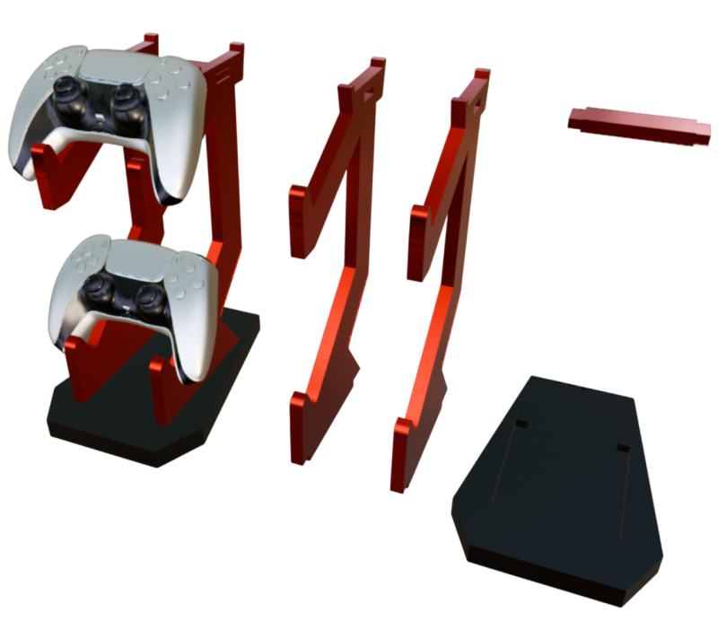 Organizer Stand for 2 Controllers PS5 Xbox PC 3D 打印模型 .c4d .max .obj .3ds .fbx .stl .blend 