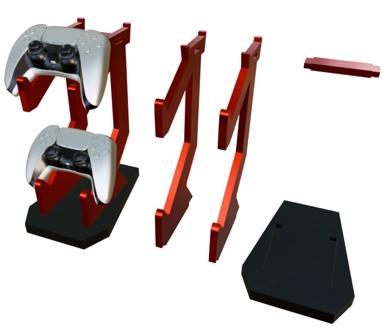 Organizer Stand for 2 Controllers PS5 Xbox PC 3D Print Model .c4d .max .obj .3ds .fbx .stl .blend 