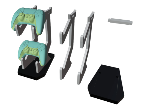 Organizer Stand for 2 Controllers PS5 Xbox PC 3D 打印模型