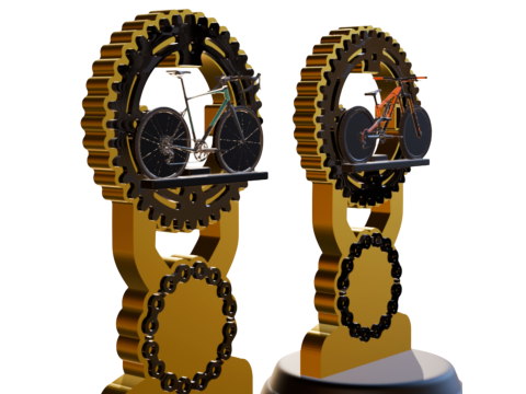 3D Printable Trophy - Mountain Bike Road Bike Champion 3D Принт Модель