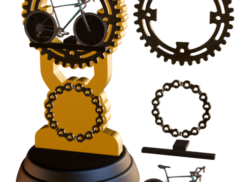 3D Printable Trophy - Mountain Bike Road Bike Champion 3D Принт Модель
