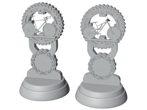 3D Printable Trophy - Mountain Bike Road Bike Champion 3D Принт Модель