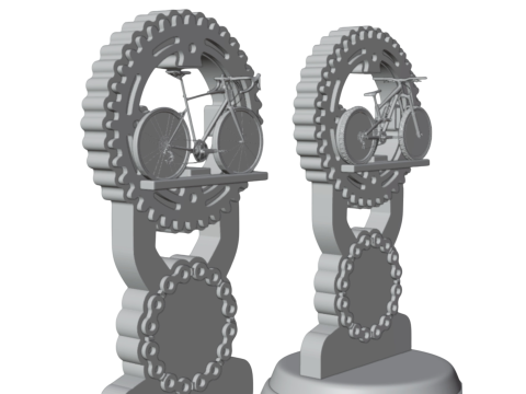 3D Printable Trophy - Mountain Bike Road Bike Champion 3D Принт Модель