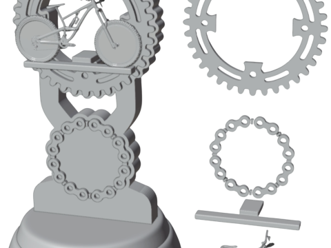 3D Printable Trophy - Mountain Bike Road Bike Champion 3D Принт Модель