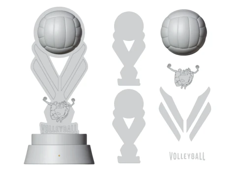 Volleyball Trophy 3D 3D Print Model