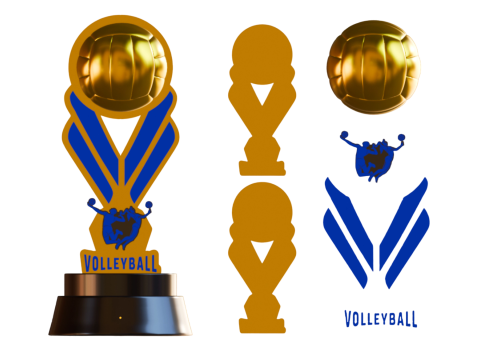 배구 트로피 3D 3D 프린트 모델