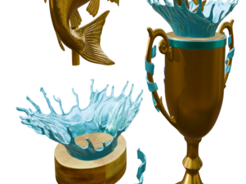 PREMIUM 3D GOLDFISH TROPHY - 3D PRINTABLE MODEL Model do druku 3D