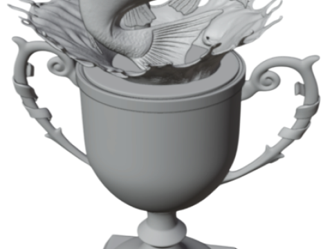 PREMIUM 3D GOLDFISH TROPHY - 3D PRINTABLE MODEL Model do druku 3D