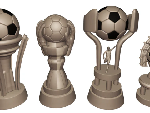 PREMIUM FOOTBALL TROPHY KIT 4 EXCLUSIVE MODELS 3D Print Model