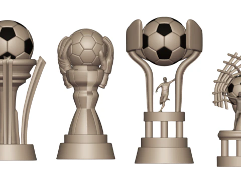 PREMIUM FOOTBALL TROPHY KIT 4 EXCLUSIVE MODELS 3D Print Model