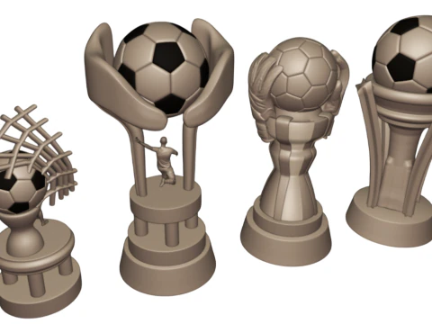 PREMIUM FOOTBALL TROPHY KIT 4 EXCLUSIVE MODELS 3D Print Model