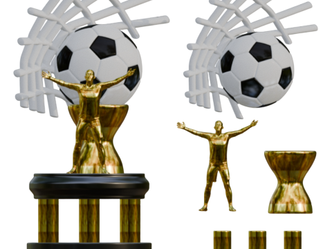 PREMIUM FOOTBALL TROPHY KIT 4 EXCLUSIVE MODELS 3Dプリントモデル