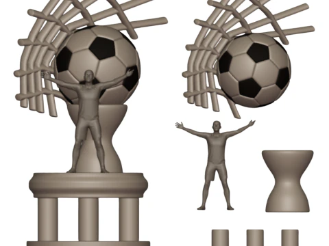 PREMIUM FOOTBALL TROPHY KIT 4 EXCLUSIVE MODELS 3D Print Model